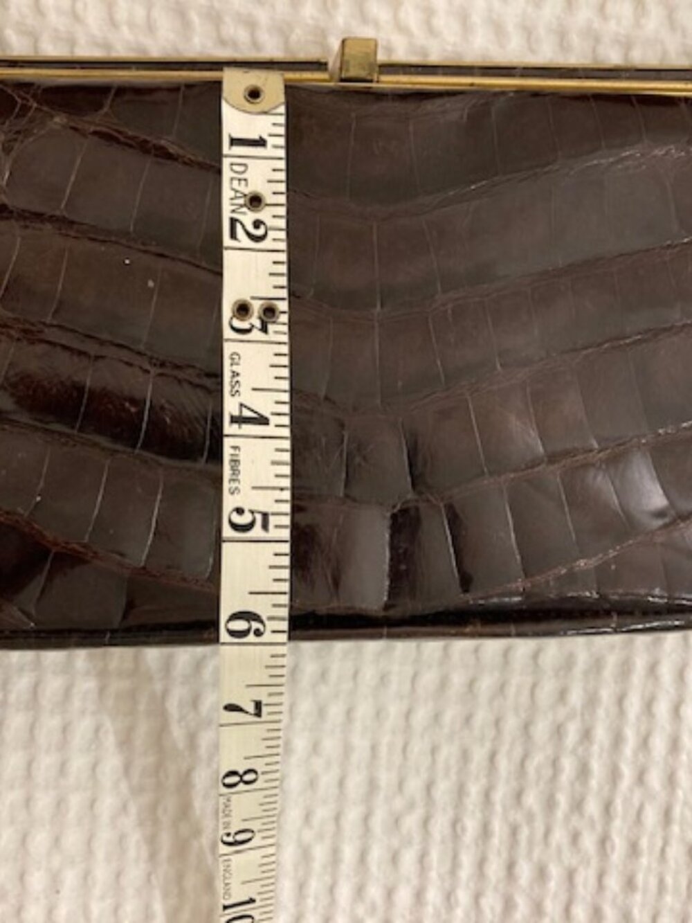Vintage 1950s Genuine Crocodile Handbag - Brown - FAIR (Handle Repair Needed) - Picture 16 of 16